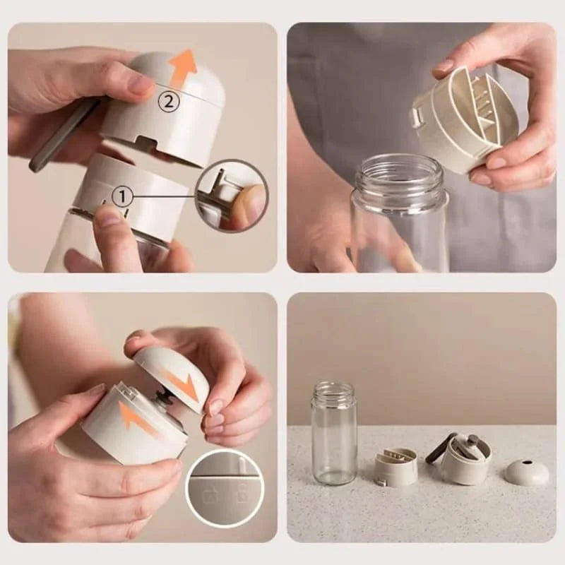 Saleiro Porta Sal e Temperos de Vidro com Medidor Integrado Lenogue