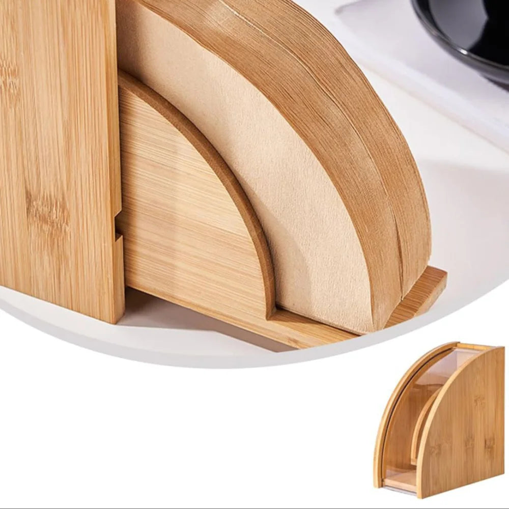 Suporte de Filtro Café em Bambu para Organização Cozinha Lenogue 16.7 x 15.7 Cm