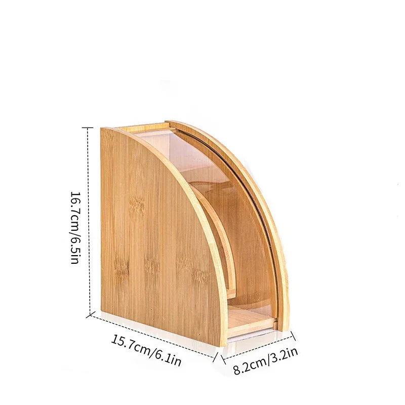 Suporte de Filtro Café em Bambu para Organização Cozinha Lenogue 16.7 x 15.7 Cm