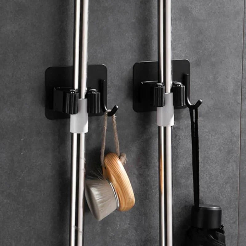 Suporte de Vassoura Adesivo Parede em Aço Inox com Gancho Lenogue