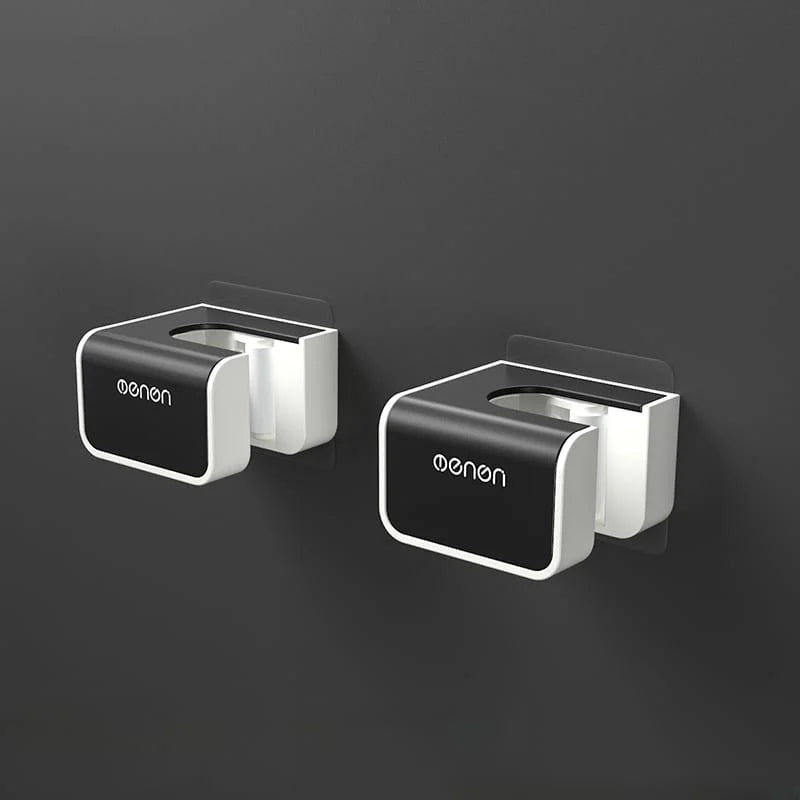 Suporte de Vassoura e Rodo com Adesivo Parede Ajustável Lenogue Preto (2 Peças)