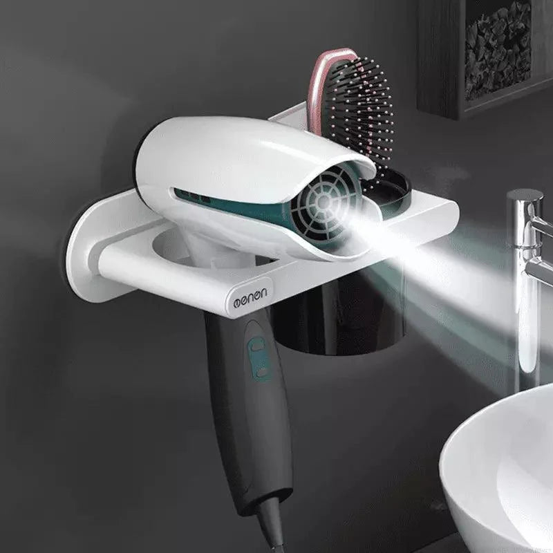 Suporte para Secador de Cabelo Parede com Compartimentos Lenogue