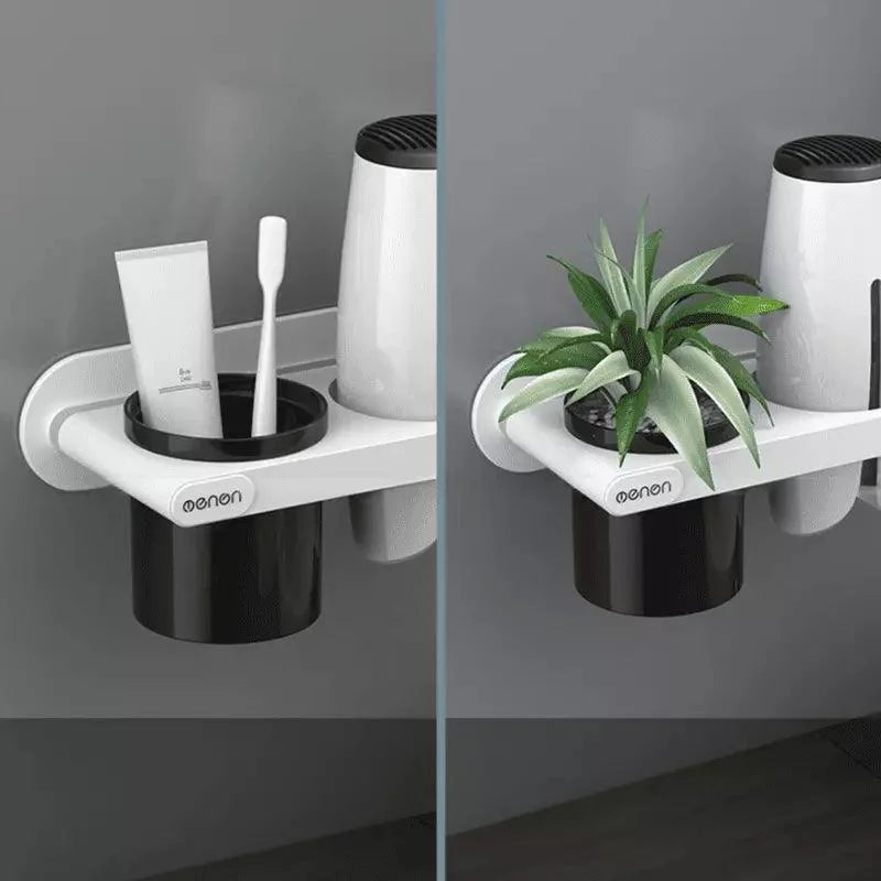 Suporte para Secador de Cabelo Parede com Compartimentos Lenogue