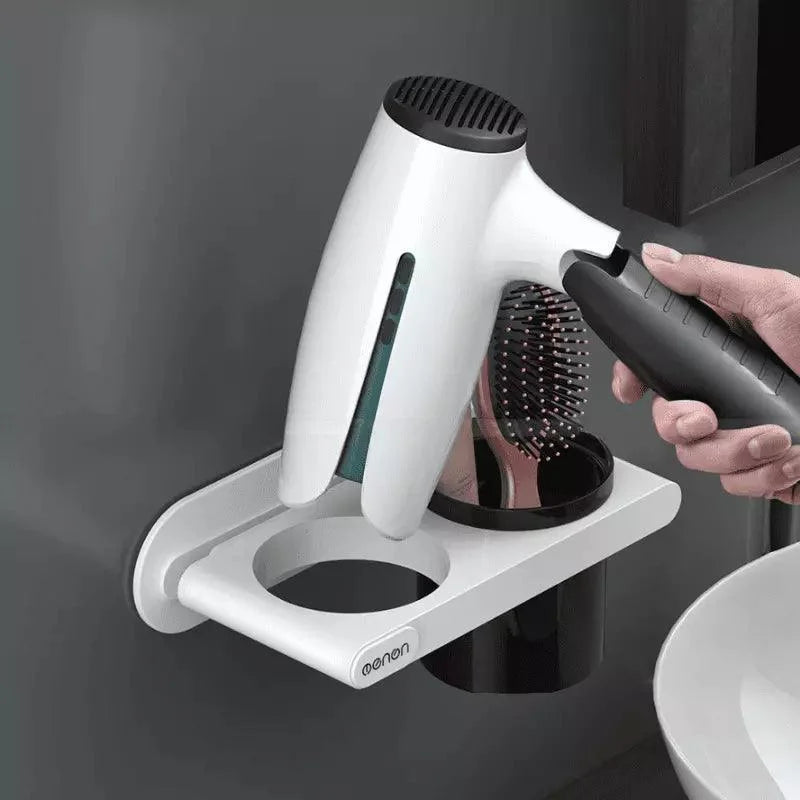 Suporte para Secador de Cabelo Parede com Compartimentos Lenogue
