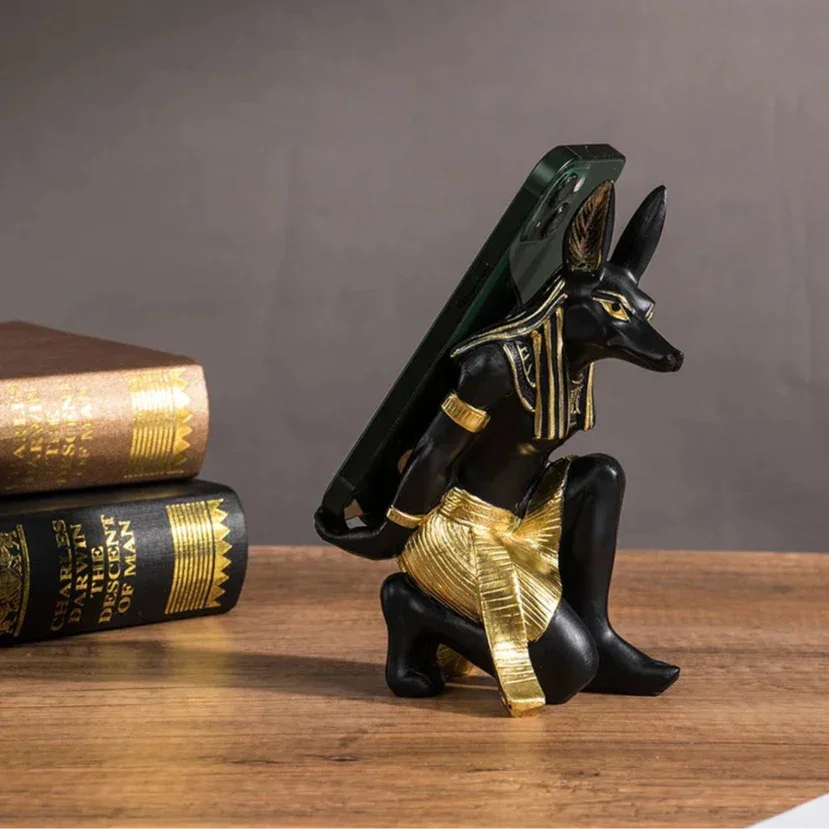 Suporte para Vinho Anúbis em Resina Estilo Egípcio Lenogue Anubis - 1 Peça