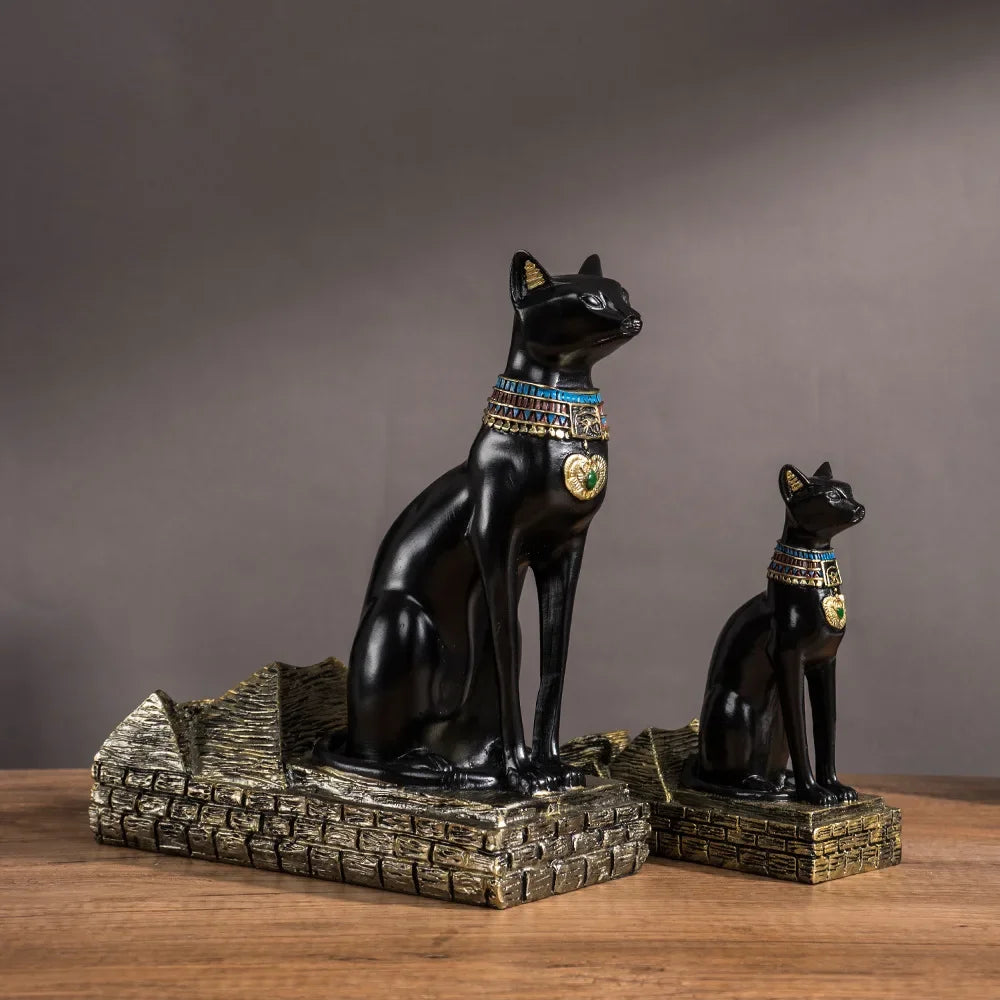 Suporte para Vinho Anúbis em Resina Estilo Egípcio Lenogue Bastet (g) - 1 Peça