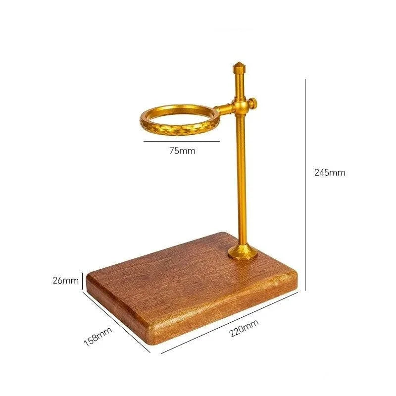 Suporte Porta Filtro de Café Americano com Base Madeira Lenogue Bronze - Mod. b