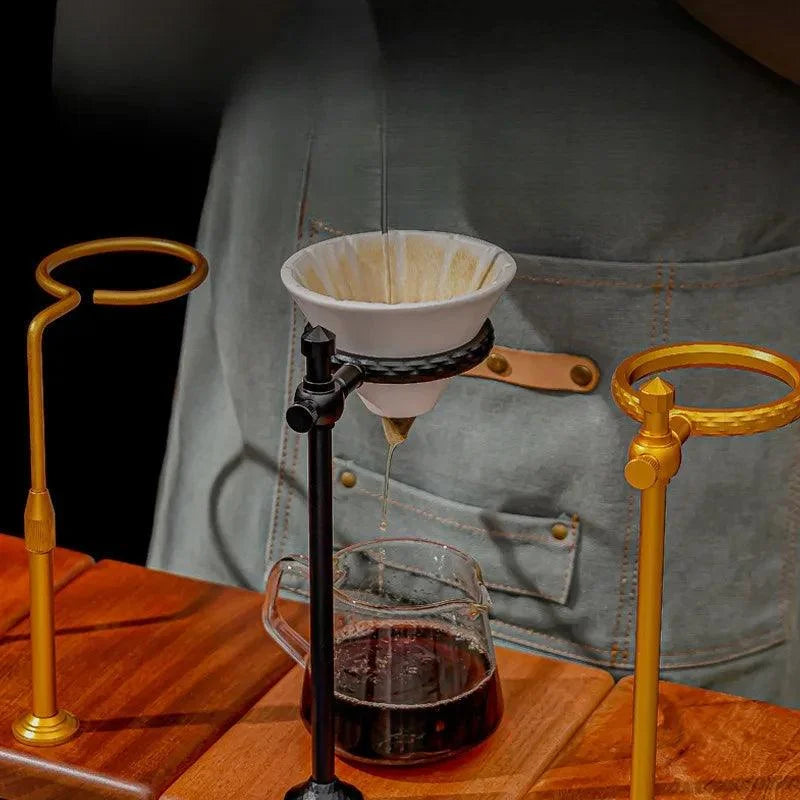 Suporte Porta Filtro de Café Americano com Base Madeira Lenogue Preto - Mod. b