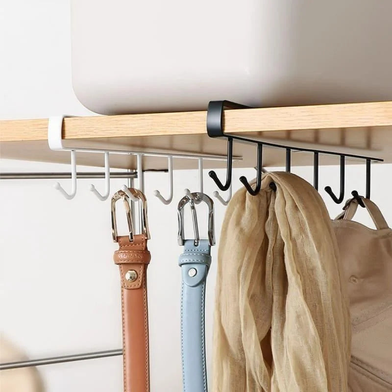 Suporte Suspenso Porta Utensílios de Metal com 6 Ganchos Lenogue