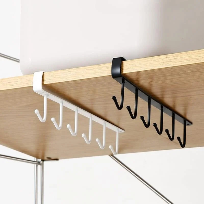 Suporte Suspenso Porta Utensílios de Metal com 6 Ganchos Lenogue