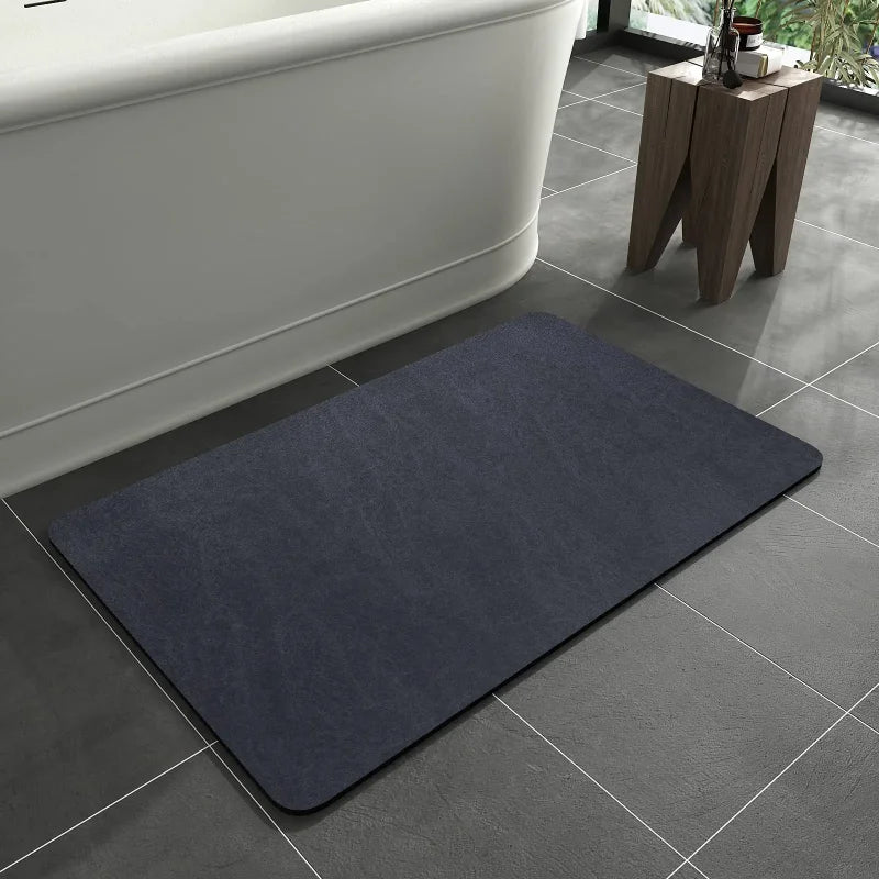 Tapete Absorvente Antiderrapante de Banheiro em Diatomita para Piso Lenogue Azul Escuro / 40 x 60 Cm