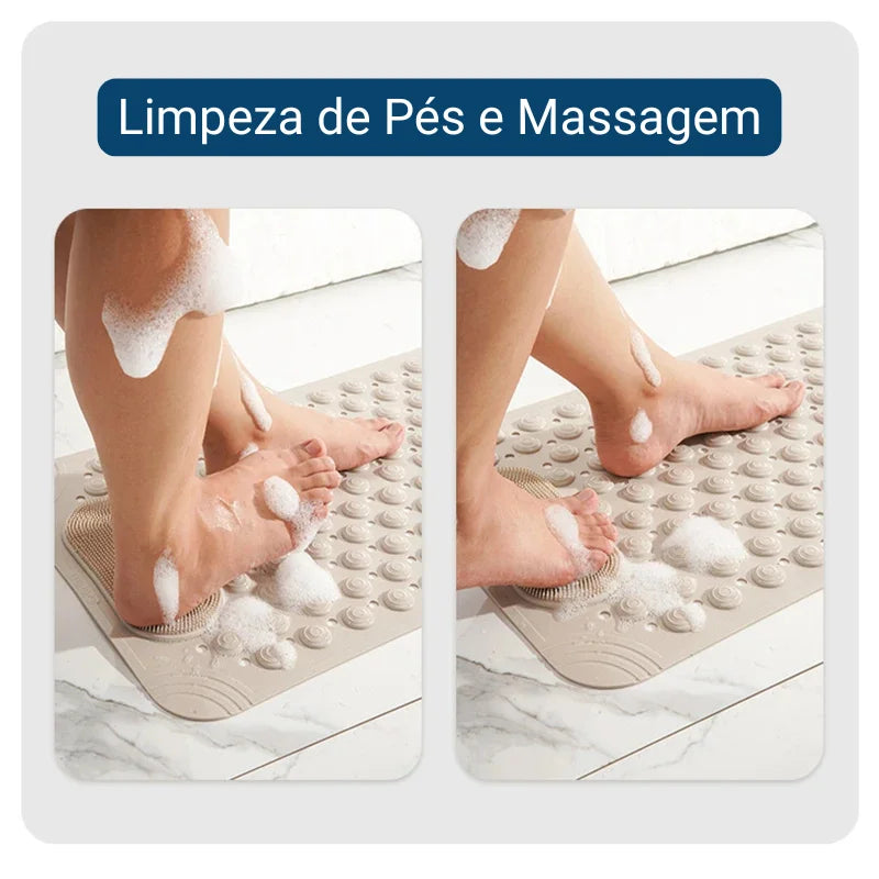 Tapete Antiderrapante com Massagem e Textura Soft para Banheiro Lenogue