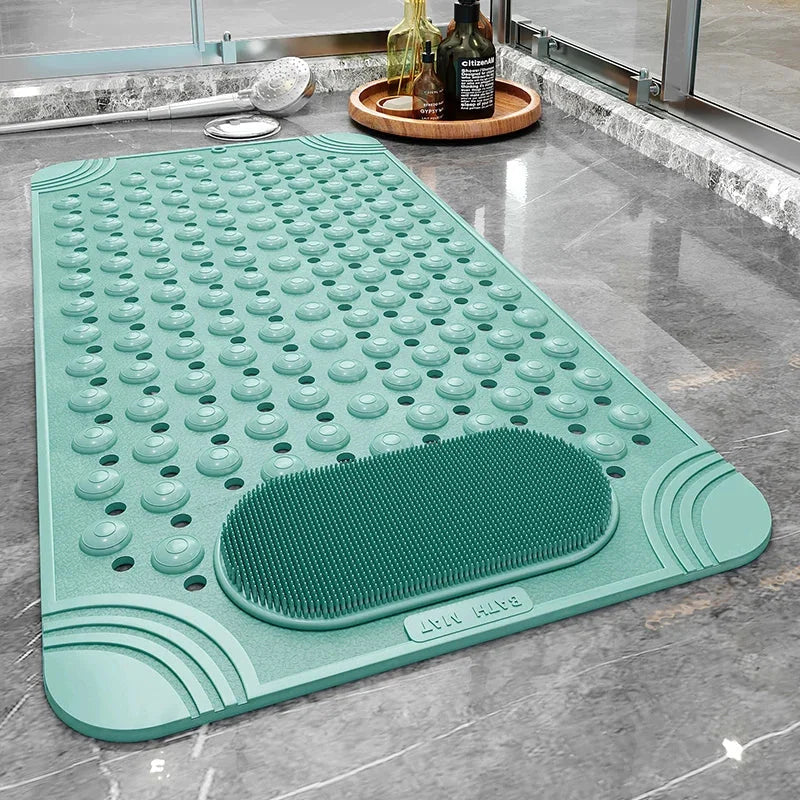 Tapete Antiderrapante com Massagem e Textura Soft para Banheiro Lenogue Verde / 36 x 70 Cm