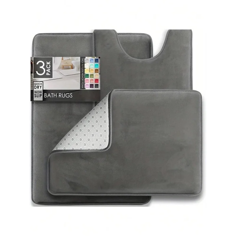 Tapete Antiderrapante de Veludo com Espuma para Banheiro Lenogue
