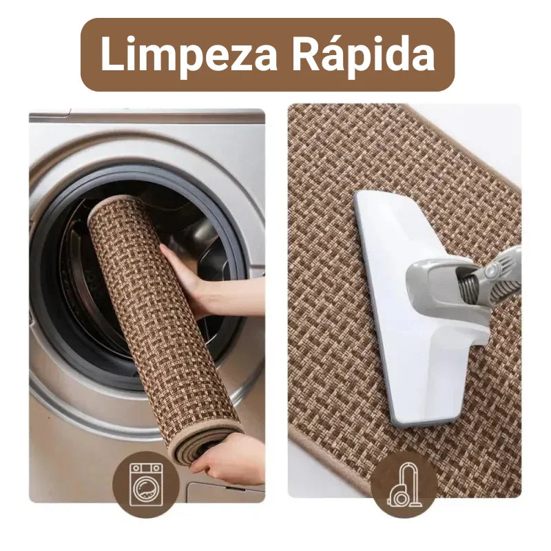 Tapete Antiderrapante Lavável com Padrão Geométrico para Cozinha Lenogue