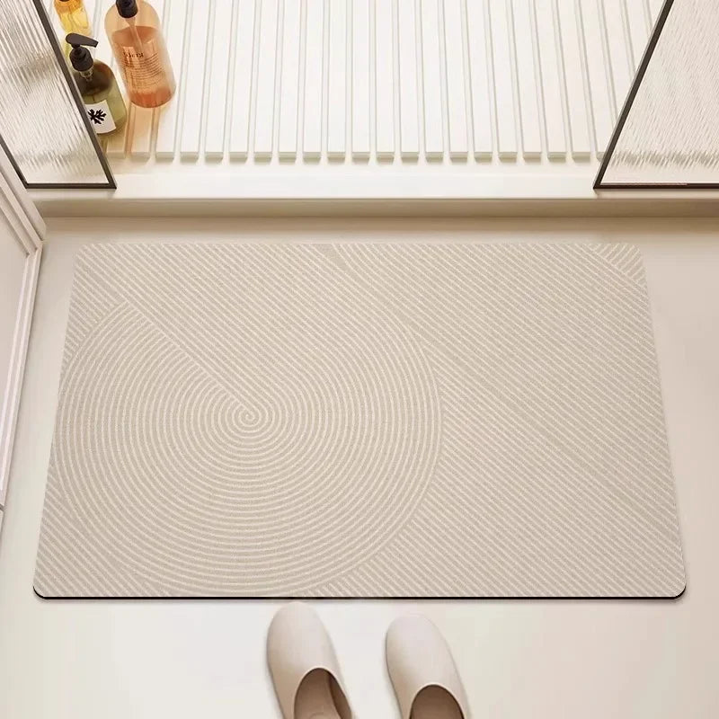 Tapete de Banheiro Minimalista Antiderrapante com Secagem Rápida Lenogue Bege Mod. 4 / 45x75cm