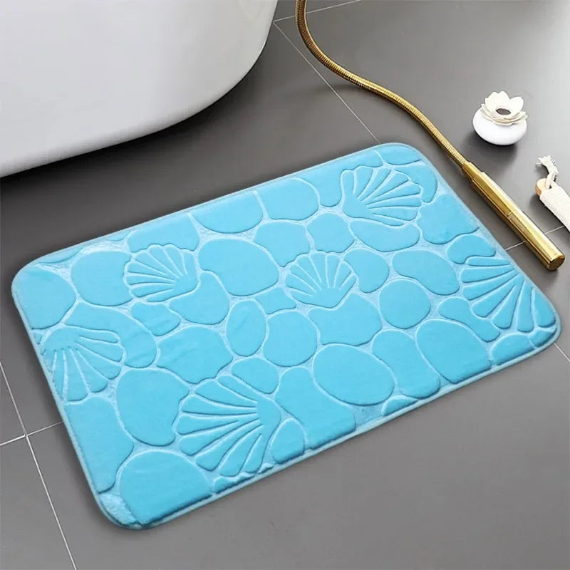 Tapete de Banheiro Super Absorvente Antiderrapante com Secagem Rápida Lenogue Azul Claro / 40 x 60 Cm