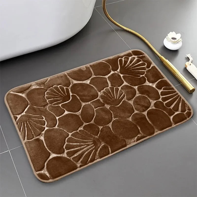 Tapete de Banheiro Super Absorvente Antiderrapante com Secagem Rápida Lenogue Marrom / 40 x 60 Cm