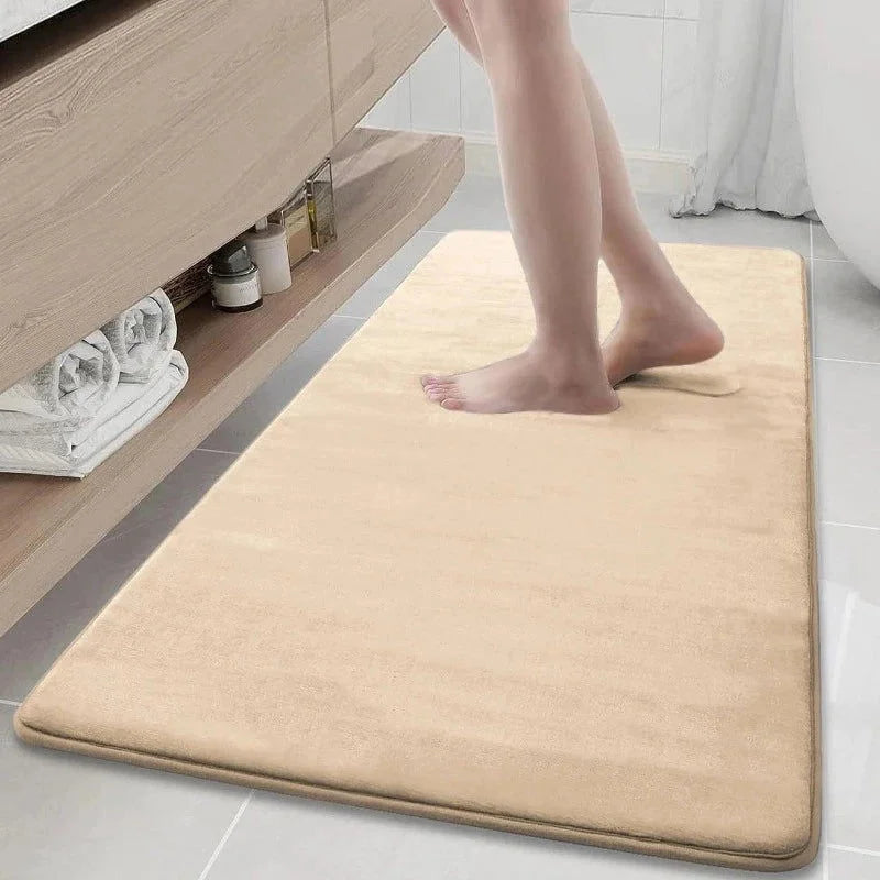 Tapete de Banho Antiderrapante com Textura Pedra Lenogue Amarelo / 40 x 60 Cm