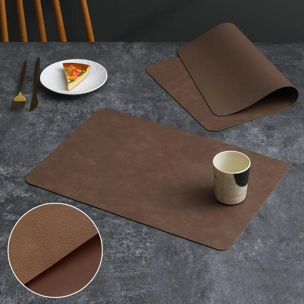 Tapete de Mesa em Couro Impermeável Lenogue