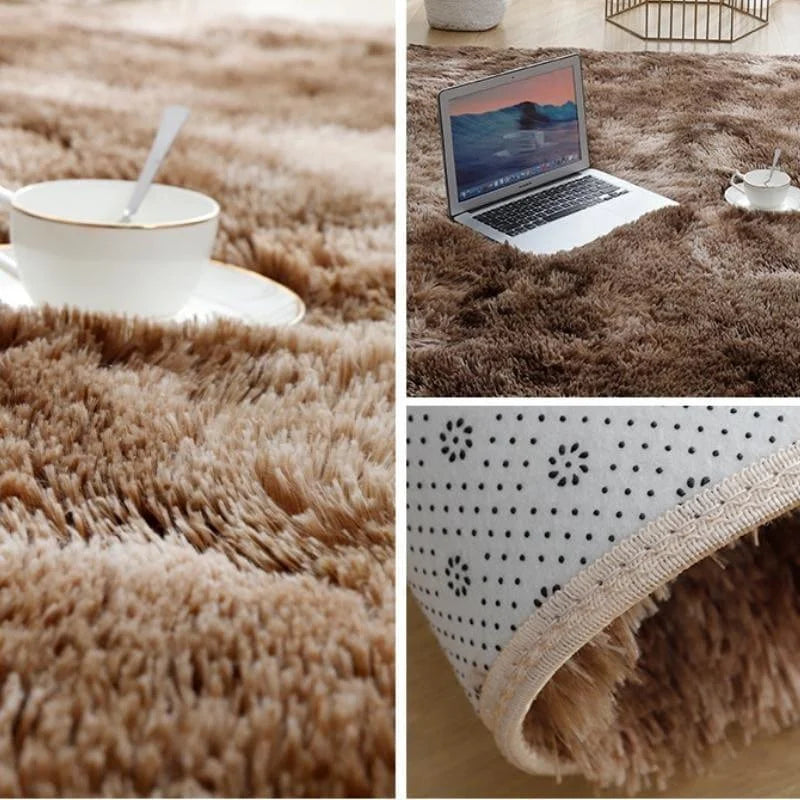 Tapete Felpudo Marrom Mescla Antiderrapante para Sala e Quarto Lenogue