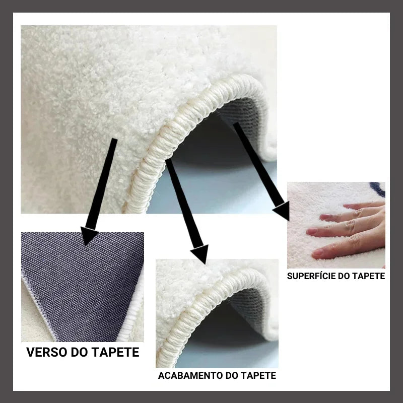 Tapete Irregular Plush para Sala e Quarto Lenogue