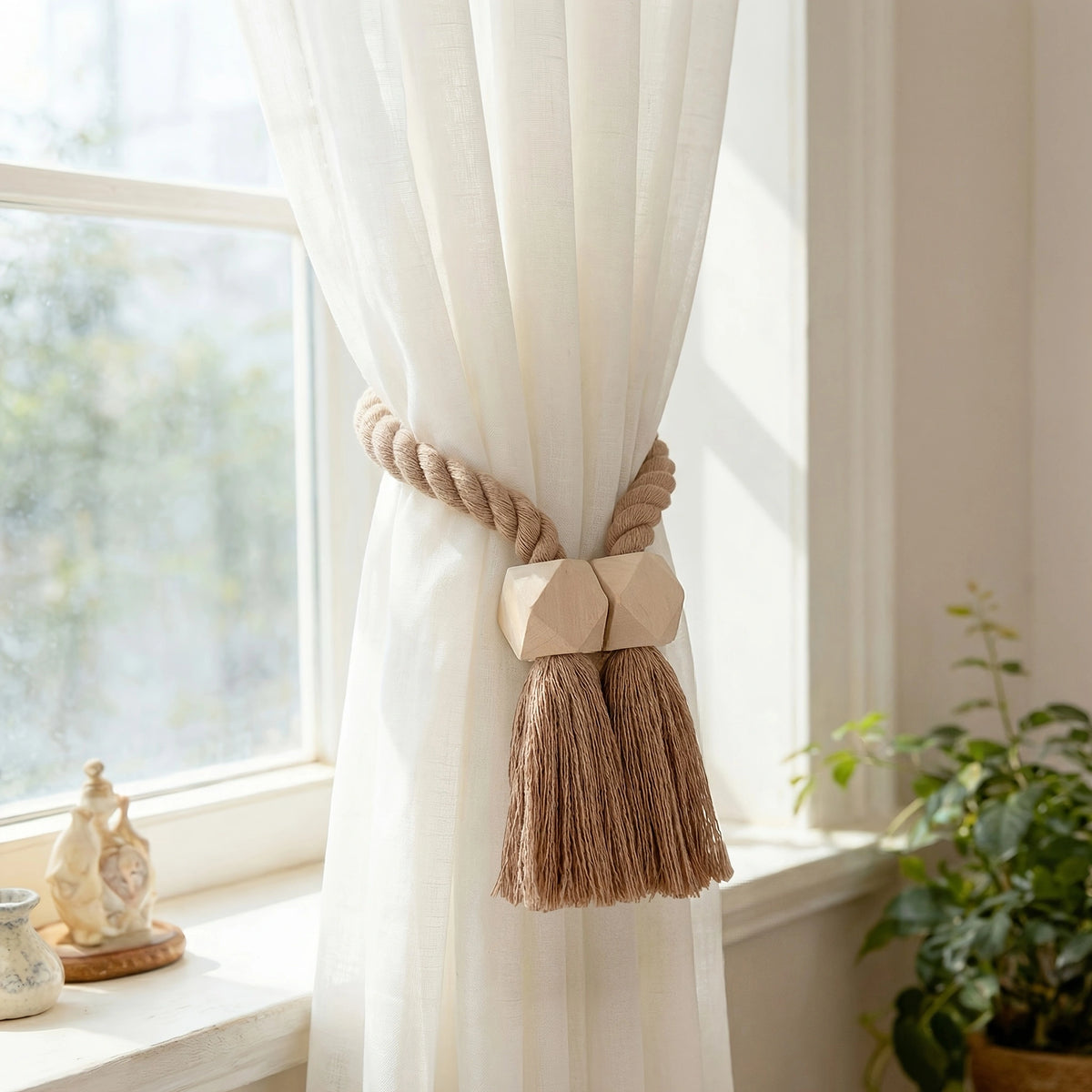 Tira de Cortina Maison Boho Madeira com Fixação Magnética Lenogue