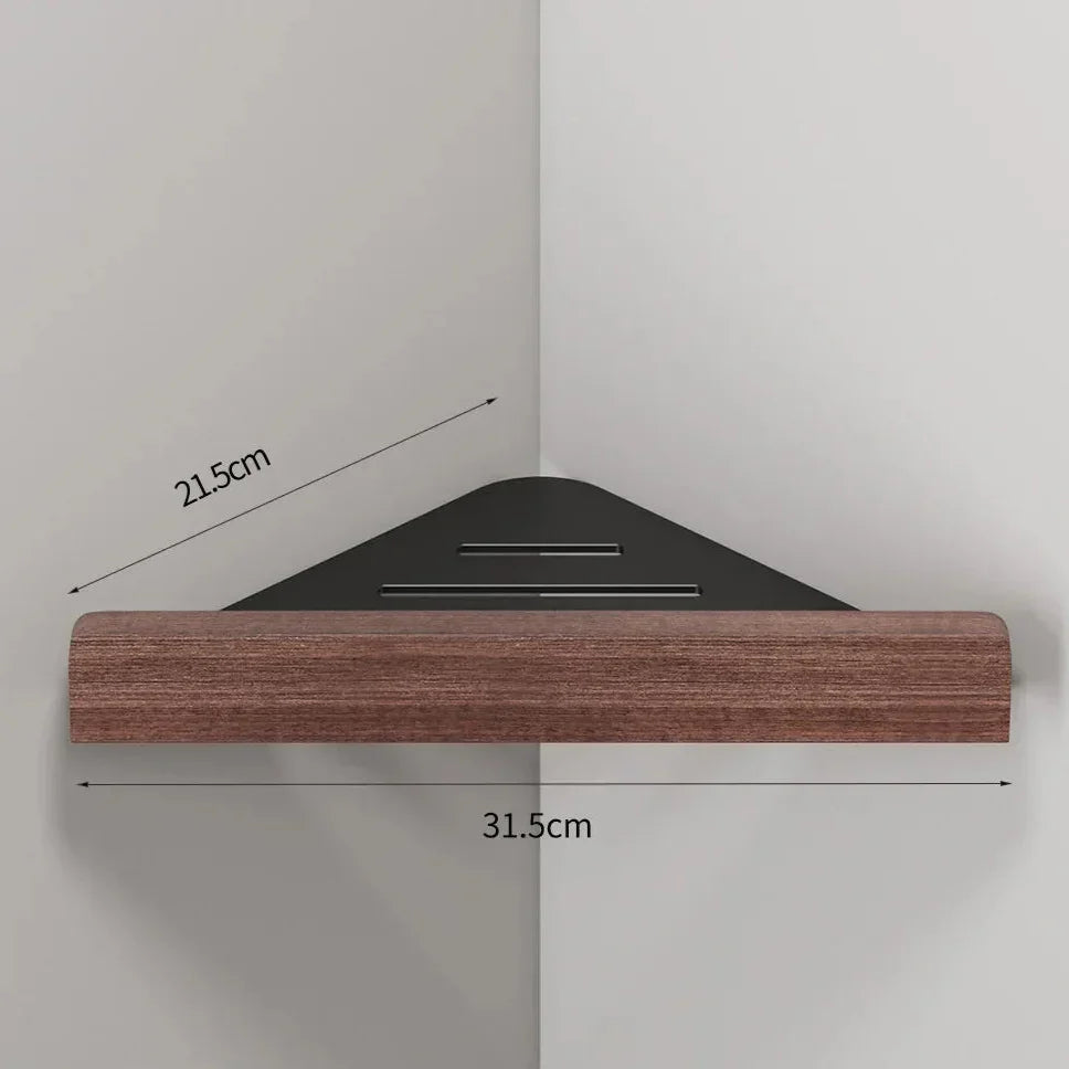 Toalheiro de Parede em Madeira Nogueira para Banheiro Lenogue Porta Sabão