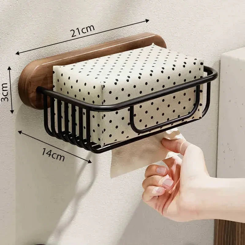 Toalheiro de Parede em Madeira Nogueira para Banheiro Lenogue Porta Lenço