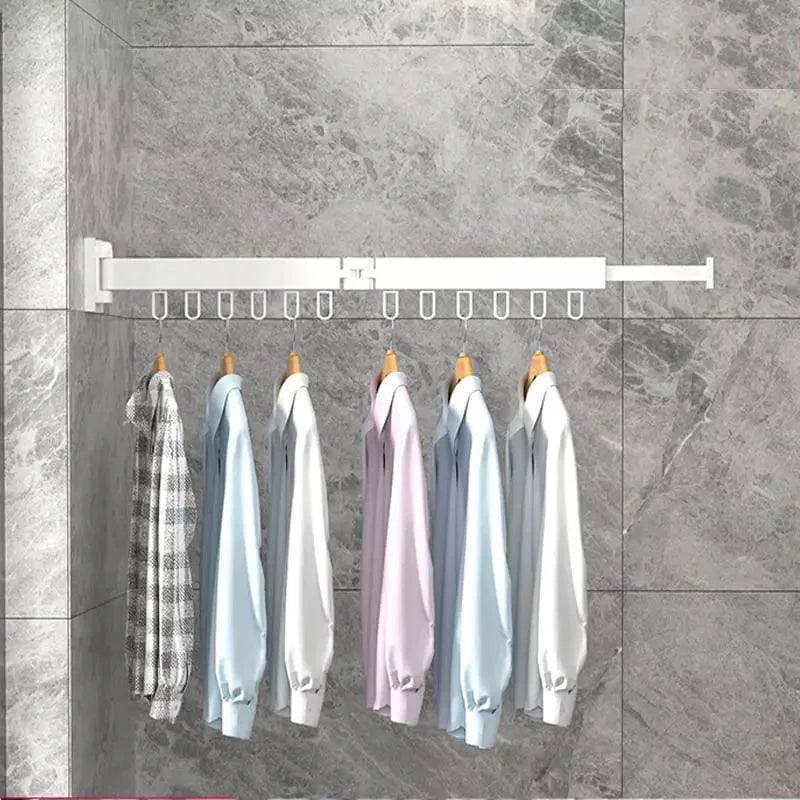 Varal Retrátil de Alumínio para Parede Suporta até 25kg Lenogue Branco (60 Cm)