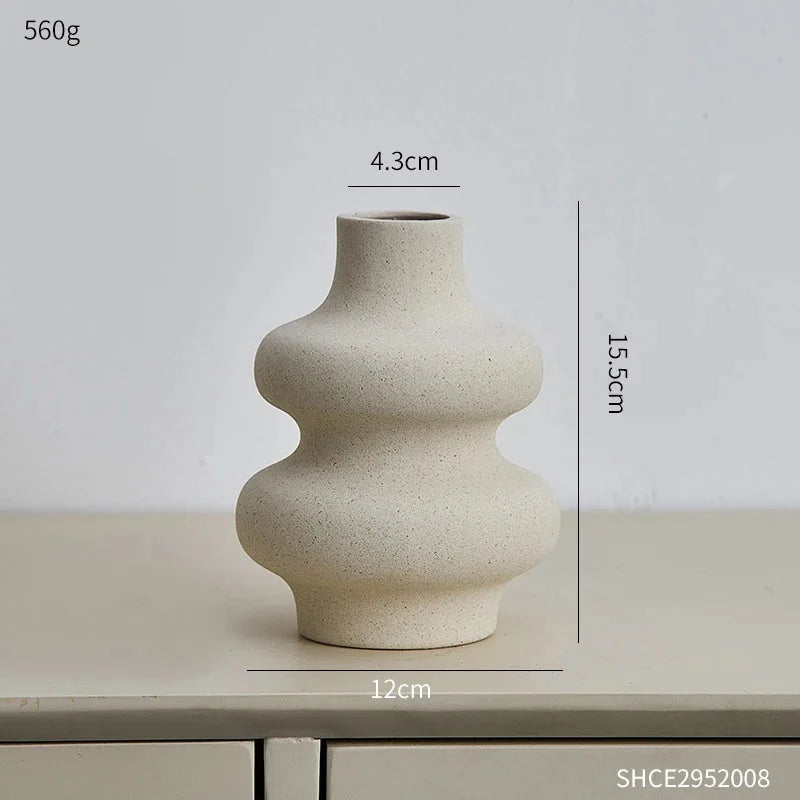 Vaso Cerâmico Estilo Nórdico Decorativo para Sala e Quarto Lenogue