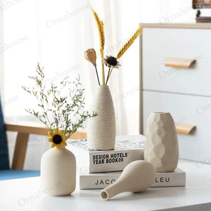 Vaso de Cerâmica Nórdico Design Minimalista para Decoração Lenogue