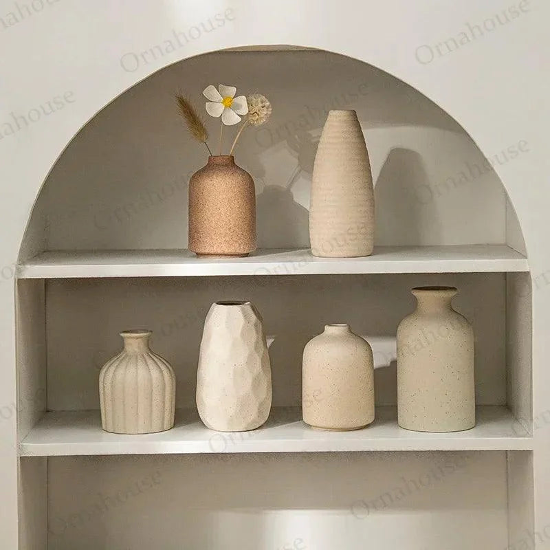 Vaso de Cerâmica Nórdico Design Minimalista para Decoração Lenogue