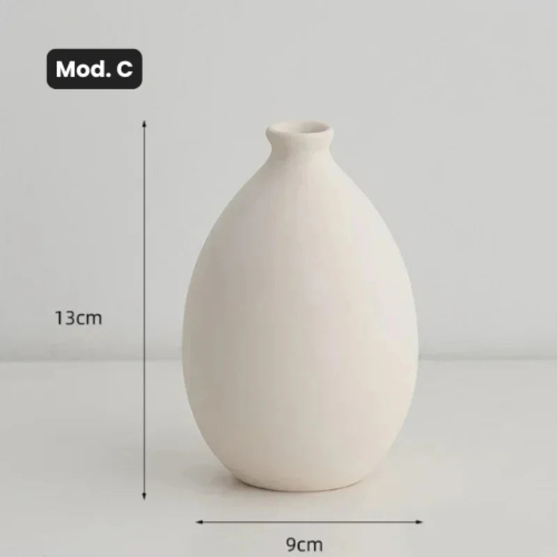 Vaso de Cerâmica para Arranjos Florais Design Moderno Lenogue Mod. c