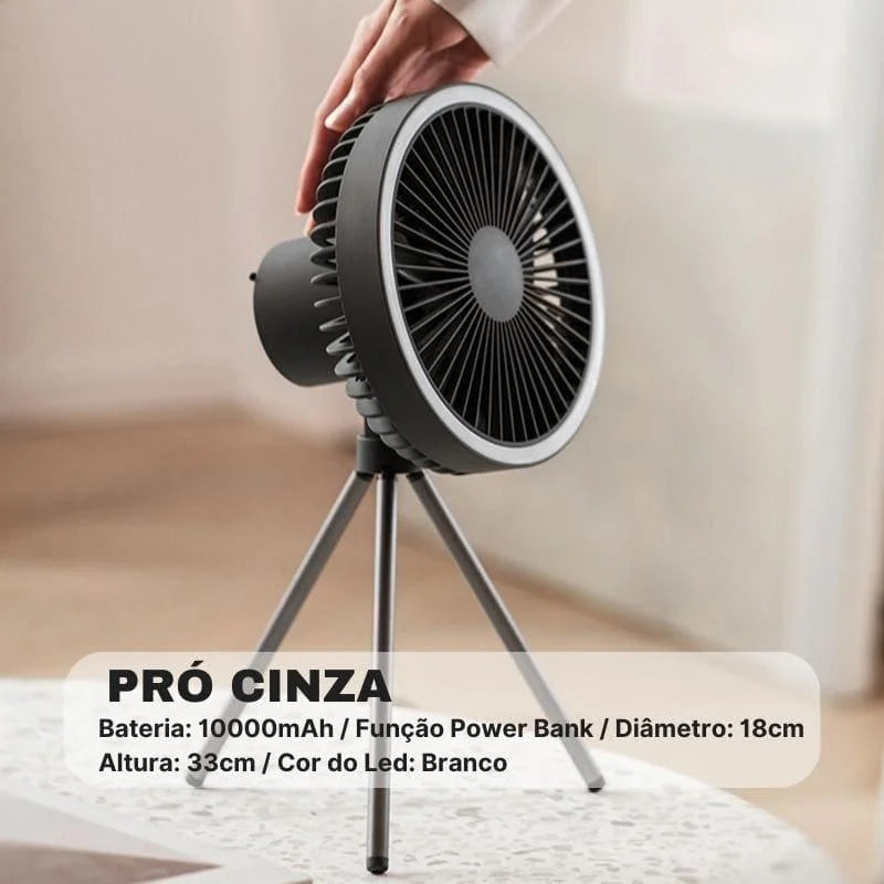 Ventilador Portátil Recarregável Preto com 3 Velocidades para Casa Lenogue