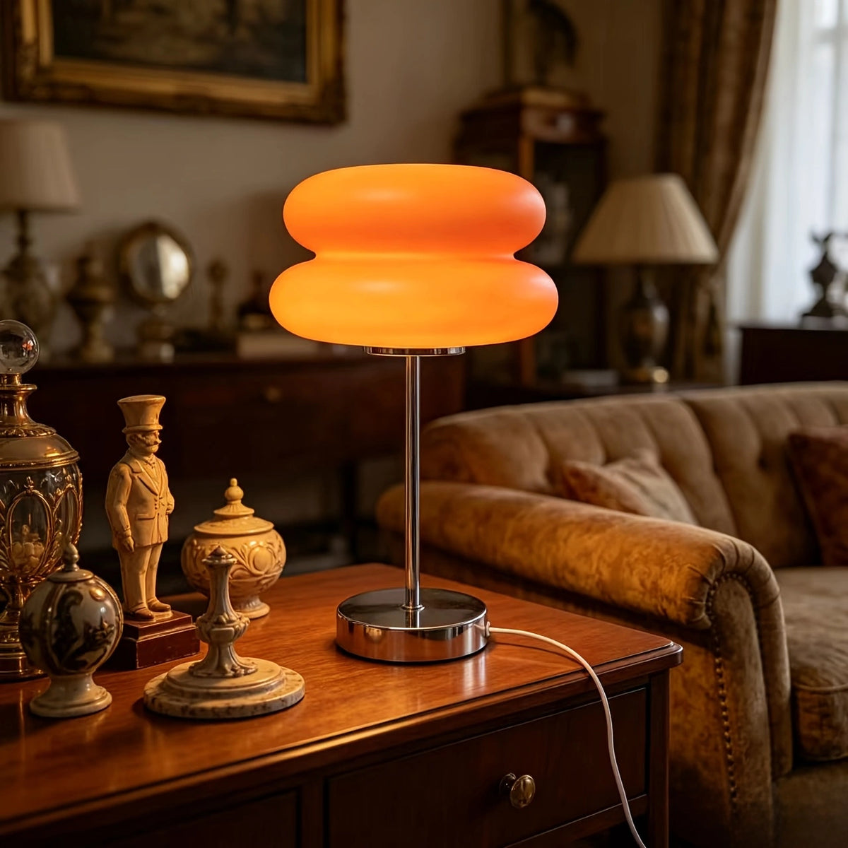 Abajur de Mesa Bauhaus Élégance Luz Regulável Base Metal Lenogue