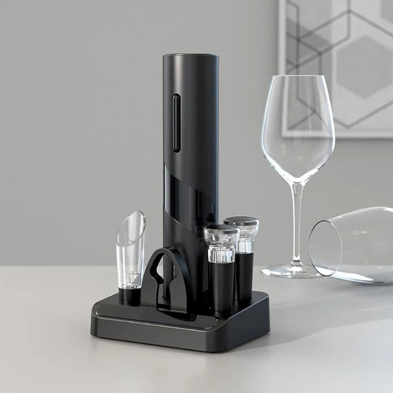 Abridor de Vinho Elétrico Recarregável com Design Sofisticado Lenogue + Brindes