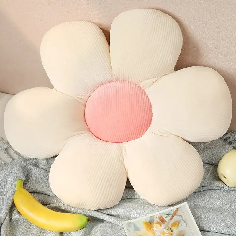 Almofadas Decorativas de Girassol para Sala e Quarto Lenogue Branco e Rosa / 1 Unidade