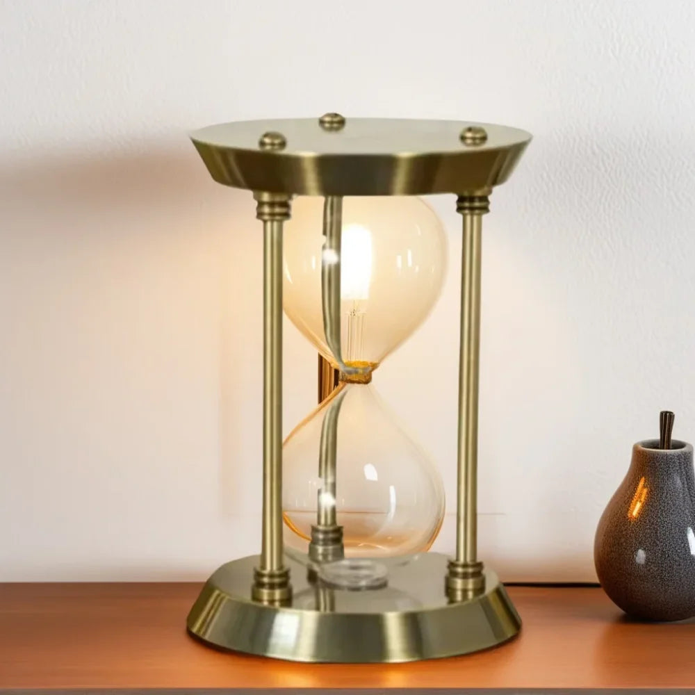 Ampulheta Retrô Europeia em Metal para Decoração de Escritório Lenogue