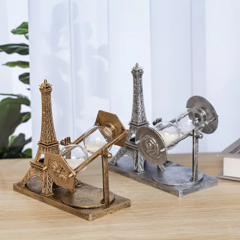 Ampulheta Torre Eiffel Design Retrô para Mesa Lenogue