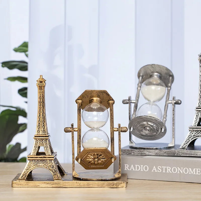 Ampulheta Torre Eiffel Design Retrô para Mesa Lenogue