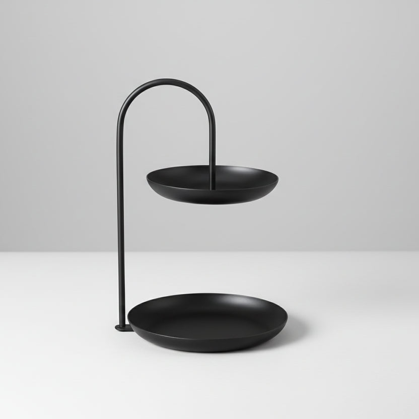 Bandeja de Ferro Minimalista para Decoração e Organização Mesa Lenogue Preto