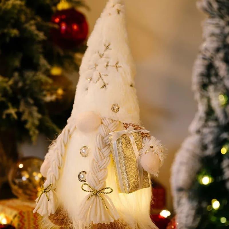 Boneco Gnomo de Natal com LED 30cm Lenogue