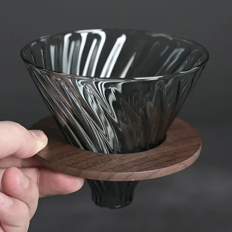 Bule de Café em Vidro Borossilicato com Coador Hario V60 para Preparo Lenogue Filtro