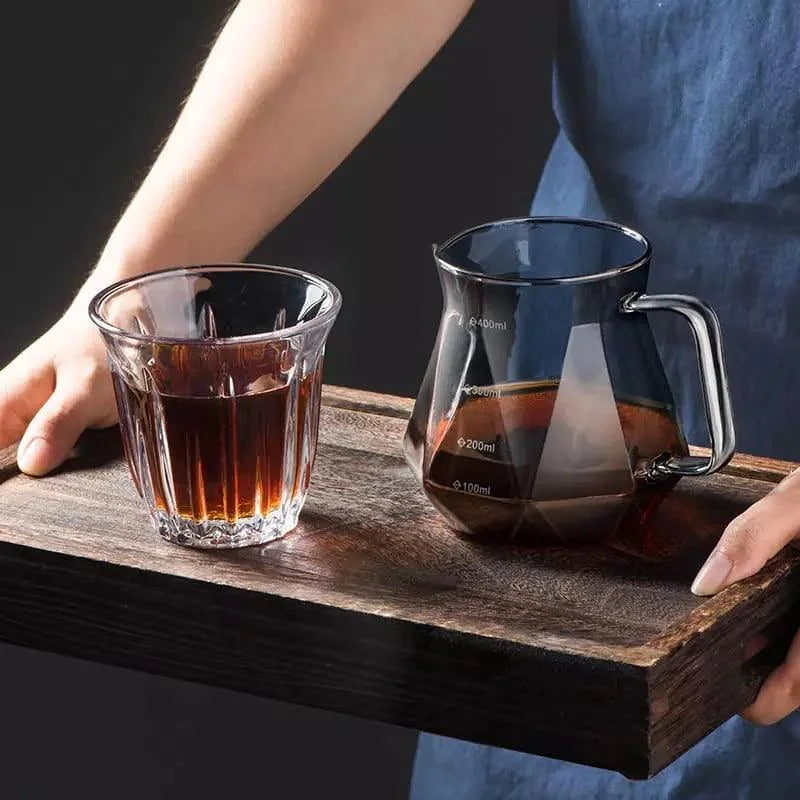 Bule de Café em Vidro Borossilicato com Coador Hario V60 para Preparo Lenogue
