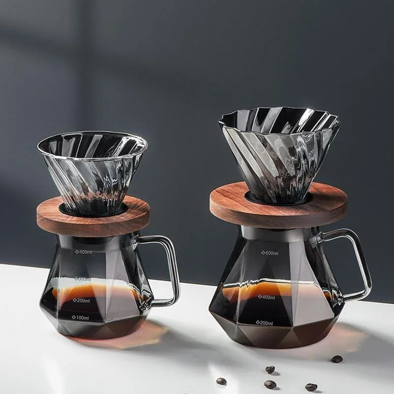 Bule de Café Vidro Borossilicato Coador de Café Hario V60 Lenogue