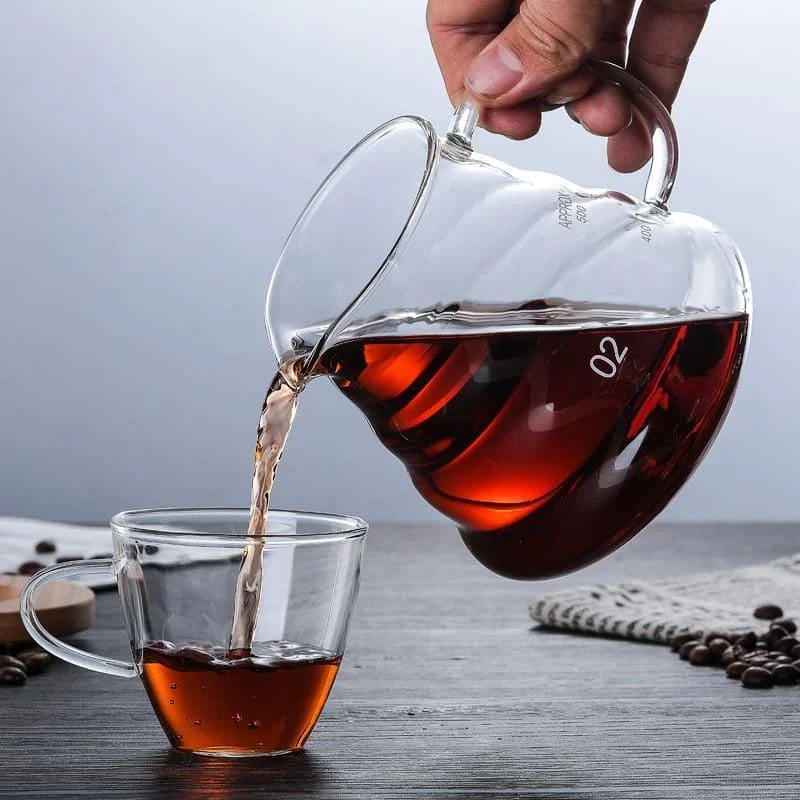 Bule de Café Vidro Borossilicato com Coador Hario V60 Lenogue