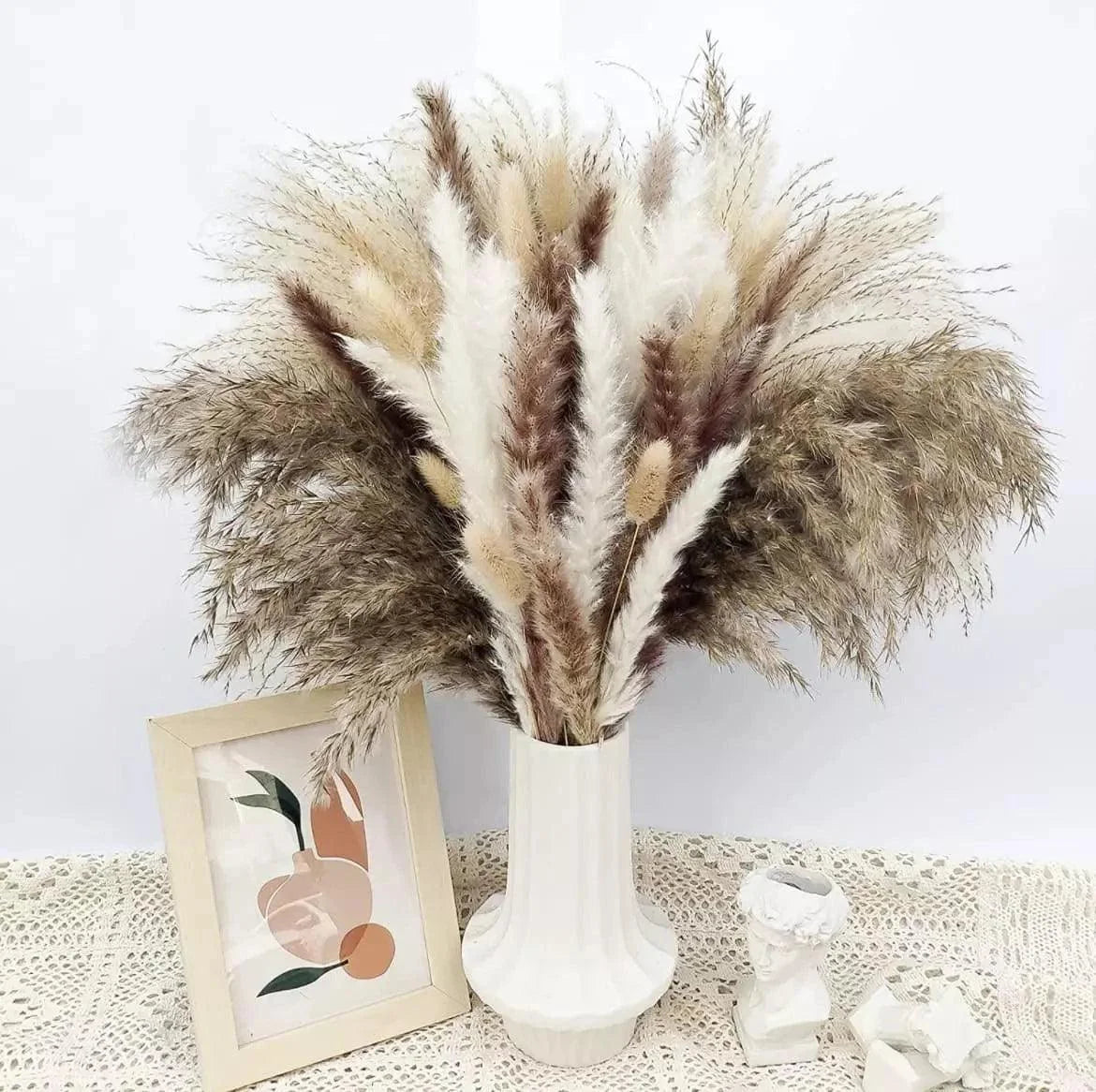 Buquê de Capim dos Pampas Natural para Decoração Ambientes Lenogue Mod. A5