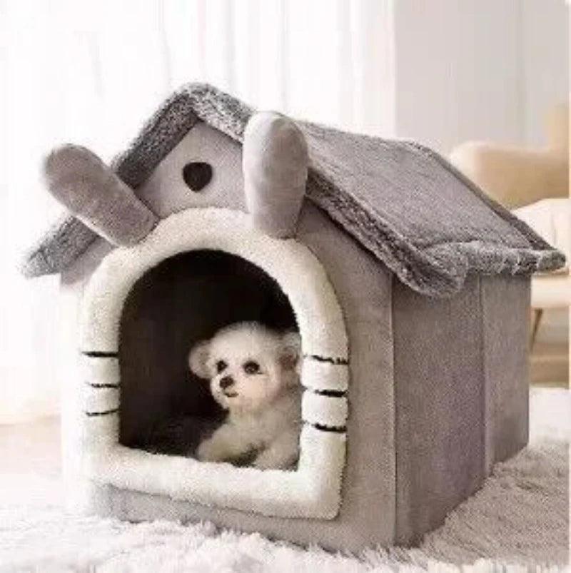 Cama Macia para Pets com Almofada Removível Casa Quente para Cães Lenogue