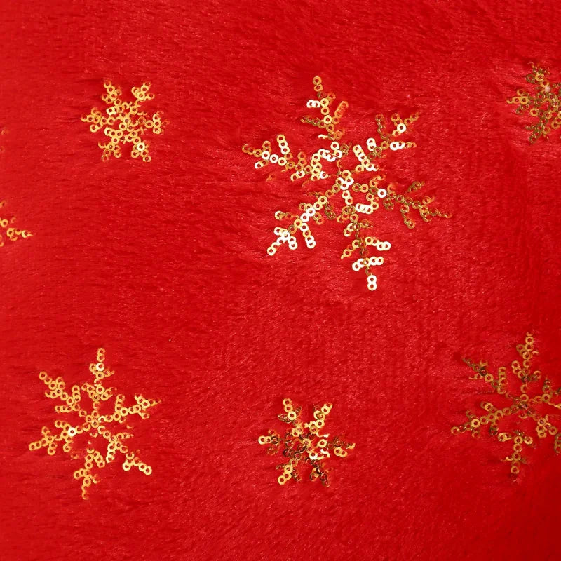 Capa de Almofada Natalina Plush com Paetê Dourado Bordado Lenogue